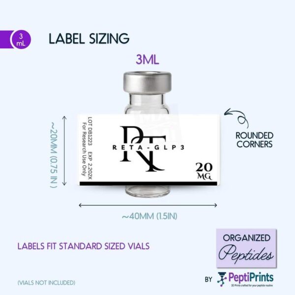 Custom 3ml Peptide Vial Labels 2